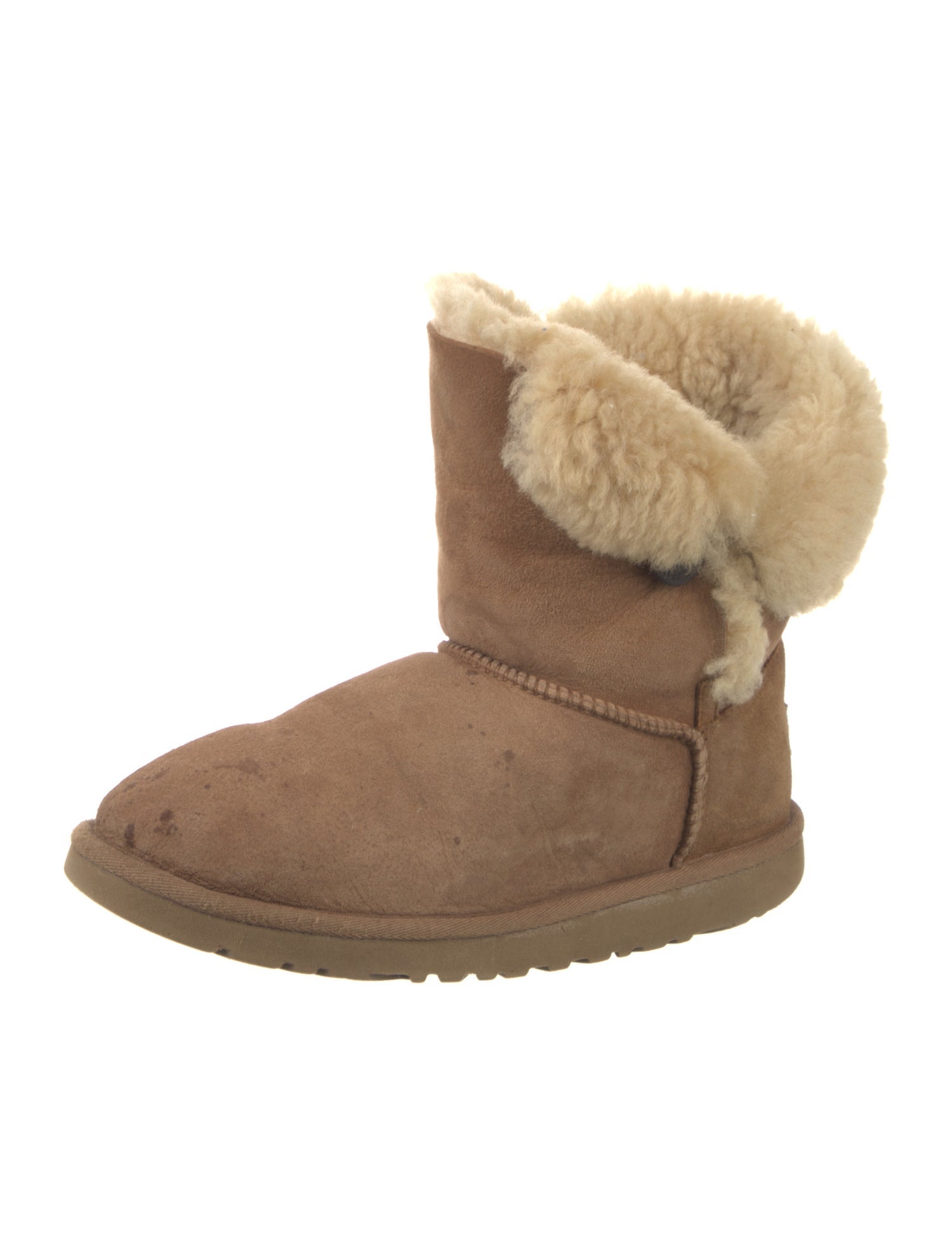 UGG Suede Fur Trim Boots