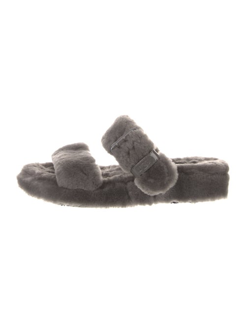 UGG Shearling Leather Trim Embellishment Slides