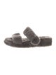 UGG Shearling Leather Trim Embellishment Slides