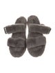 UGG Shearling Leather Trim Embellishment Slides