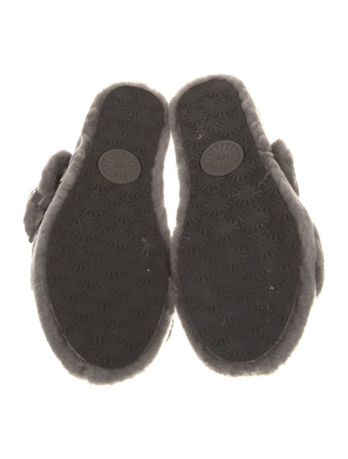 UGG Shearling Leather Trim Embellishment Slides