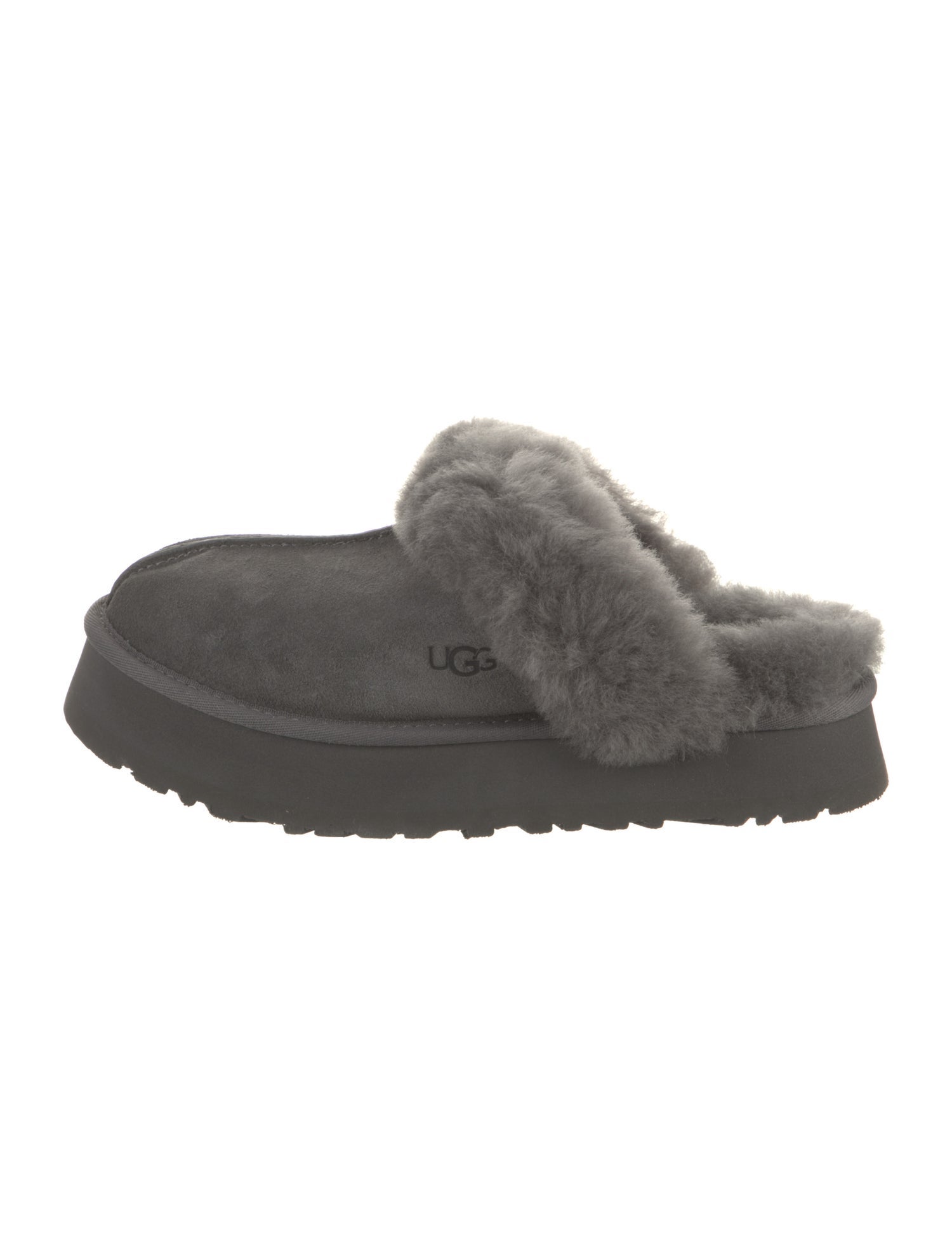UGG Suede Fur Trim Mules