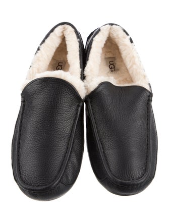 UGG Leather Fur Trim Loafers