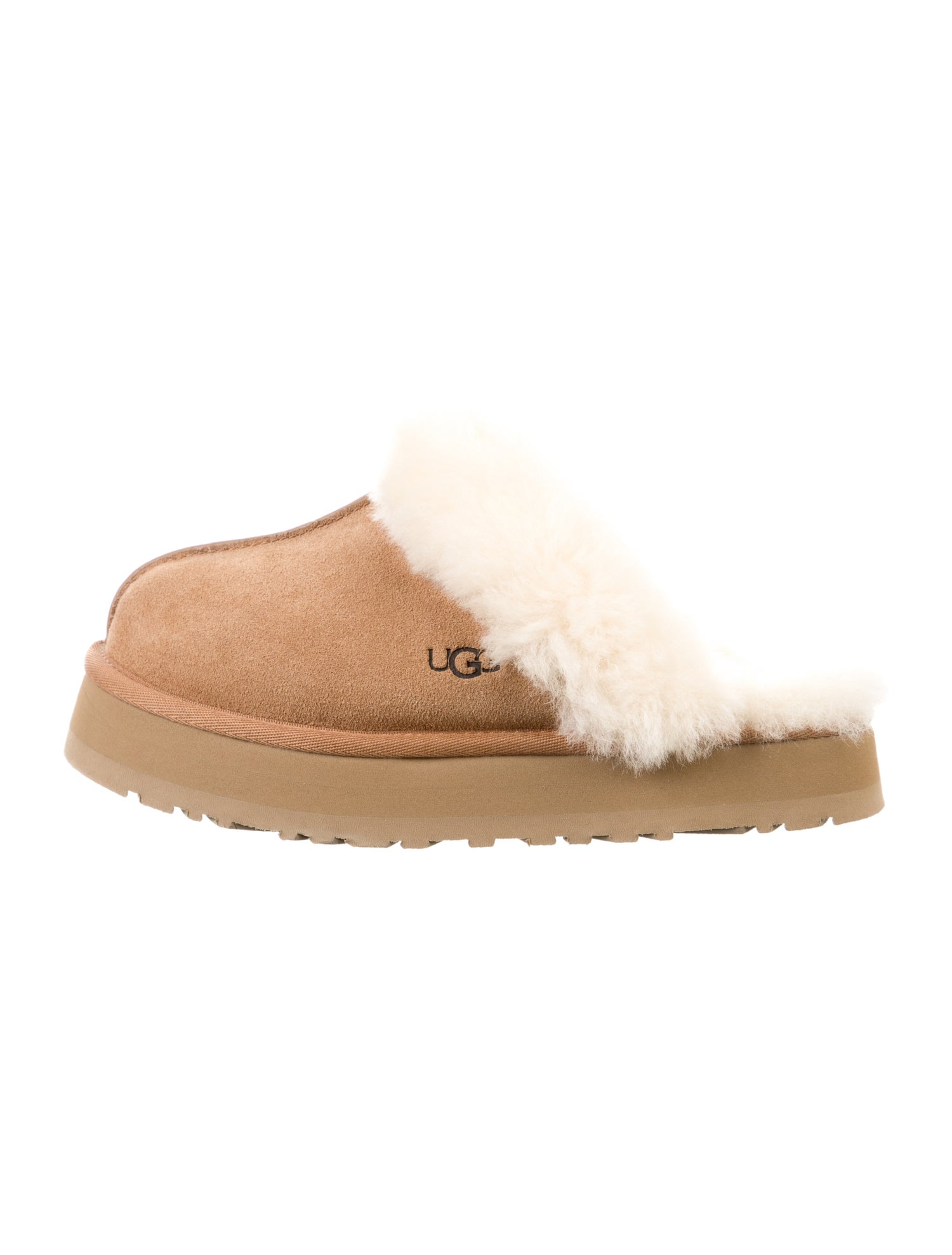 UGG Suede Fur Trim Mules