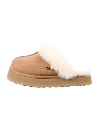 UGG Suede Fur Trim Mules