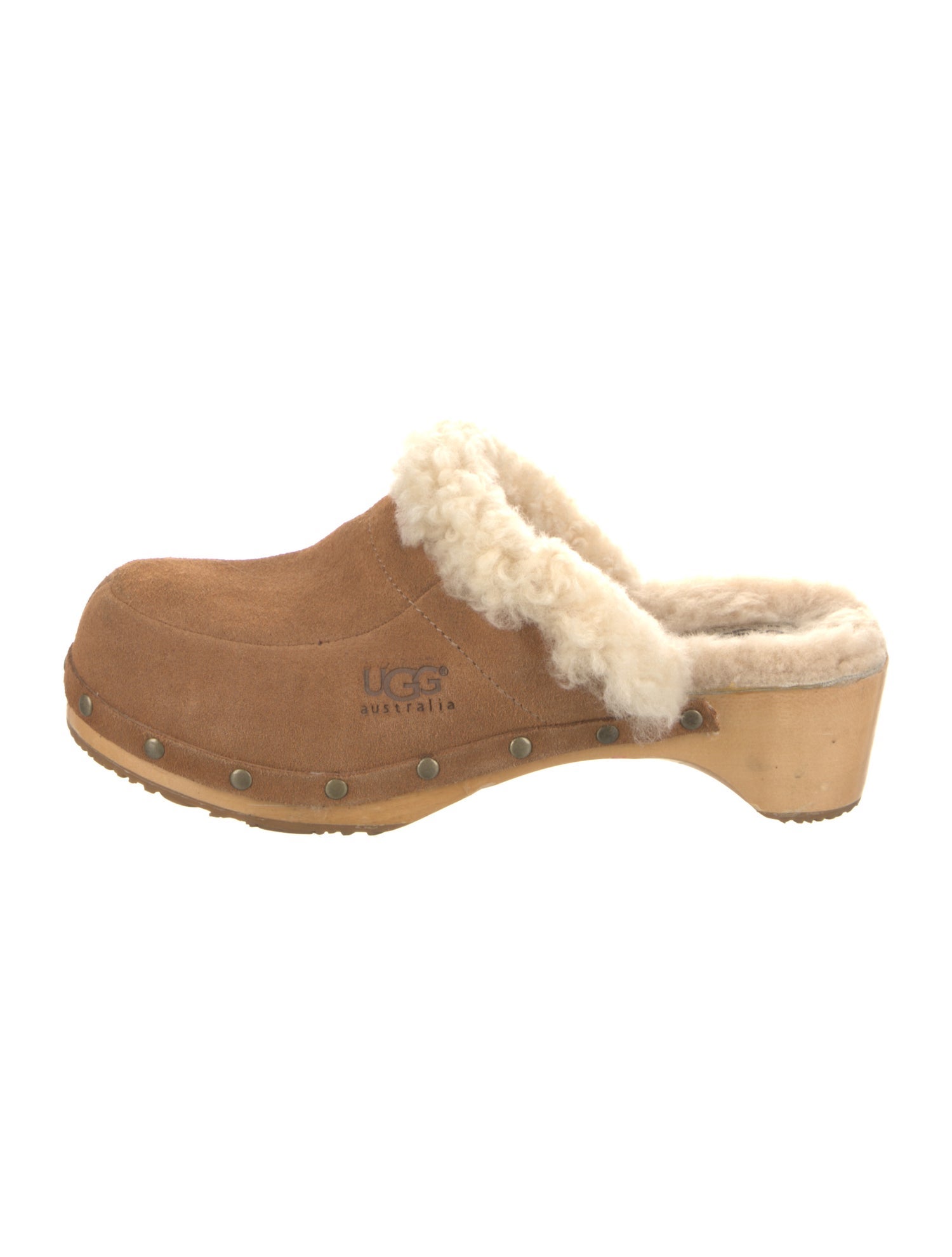 UGG Suede Fur Trim Mules