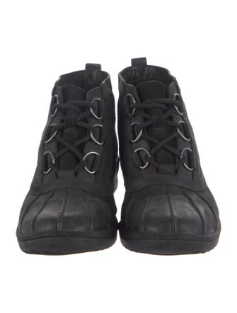 UGG Suede Colorblock Pattern Lace-Up Boots