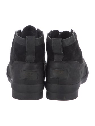 UGG Suede Colorblock Pattern Lace-Up Boots