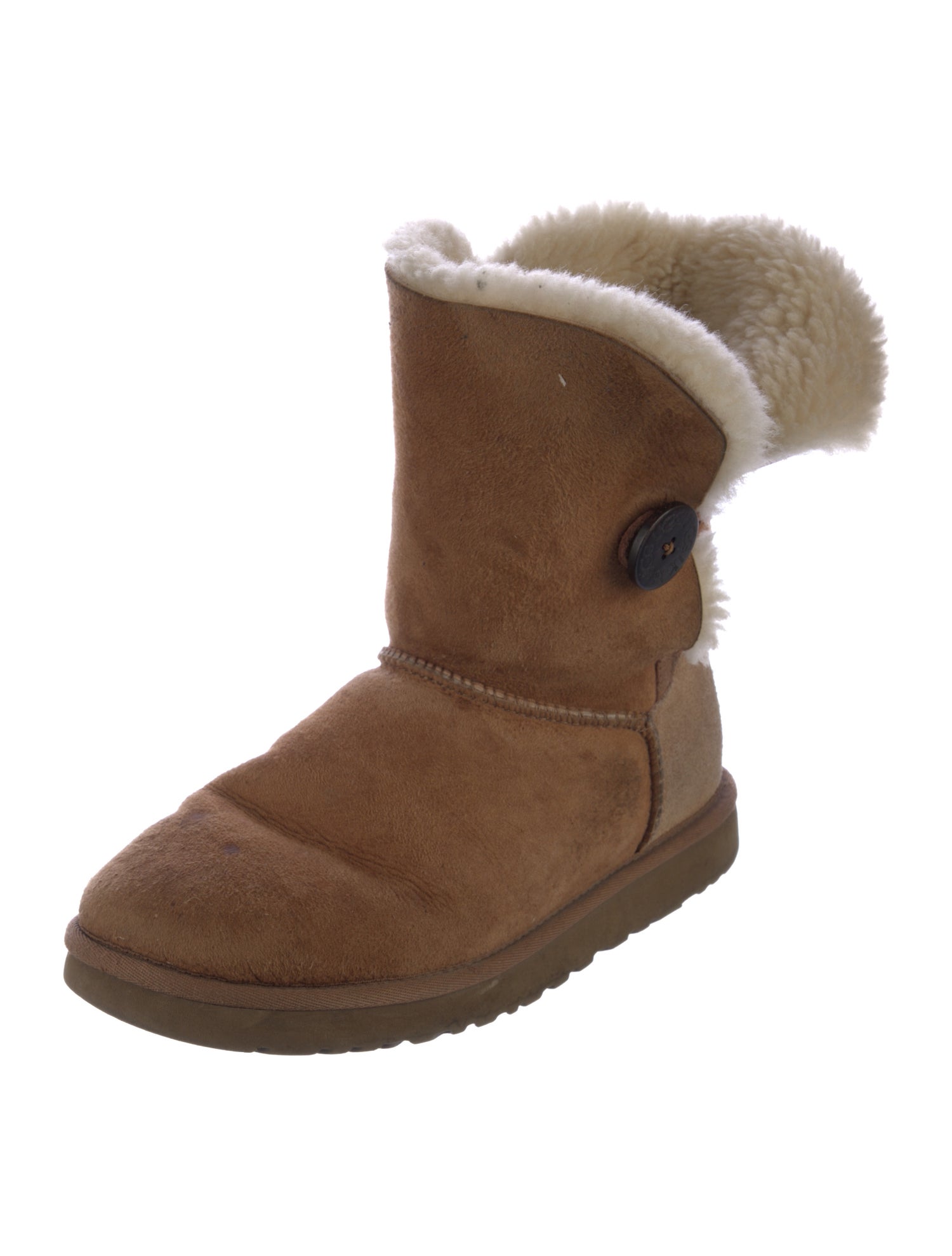 UGG Suede Fur Trim Boots