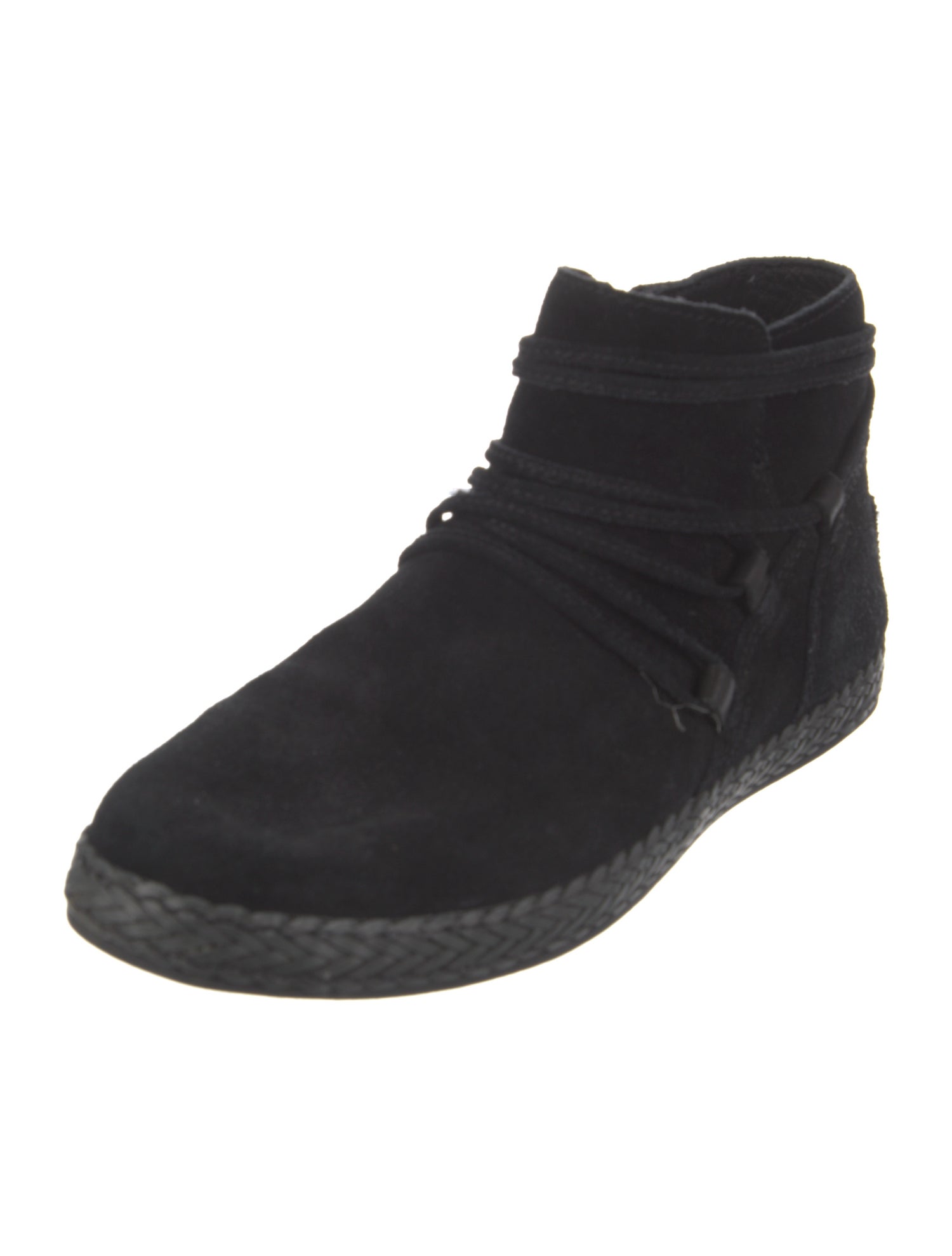 UGG Suede Braided Accents Lace-Up Boots