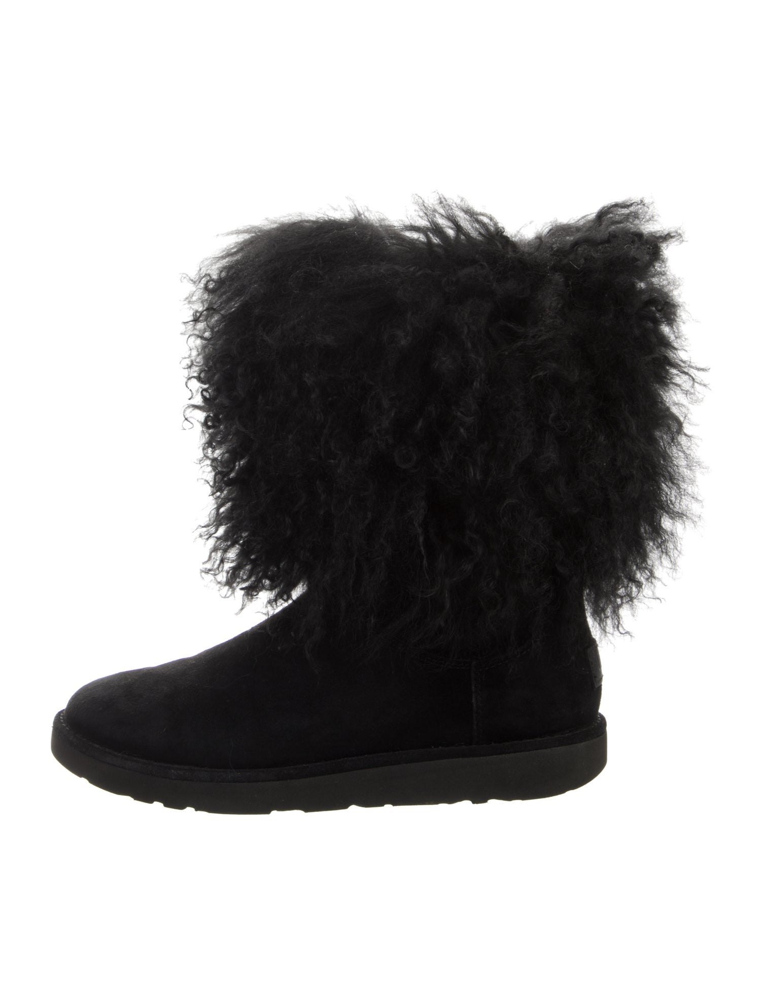 UGG Suede Fur Trim Boots