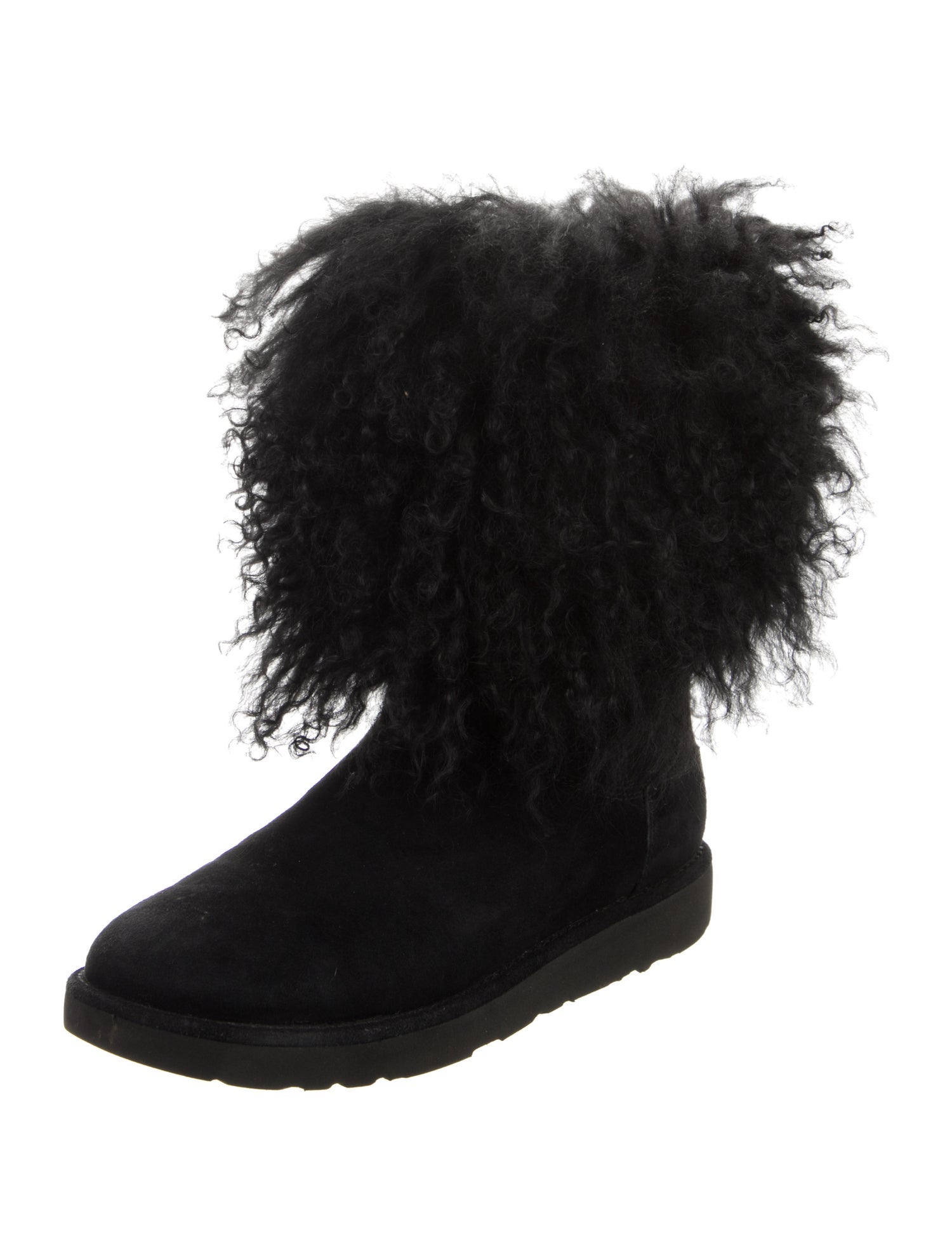 UGG Suede Fur Trim Boots