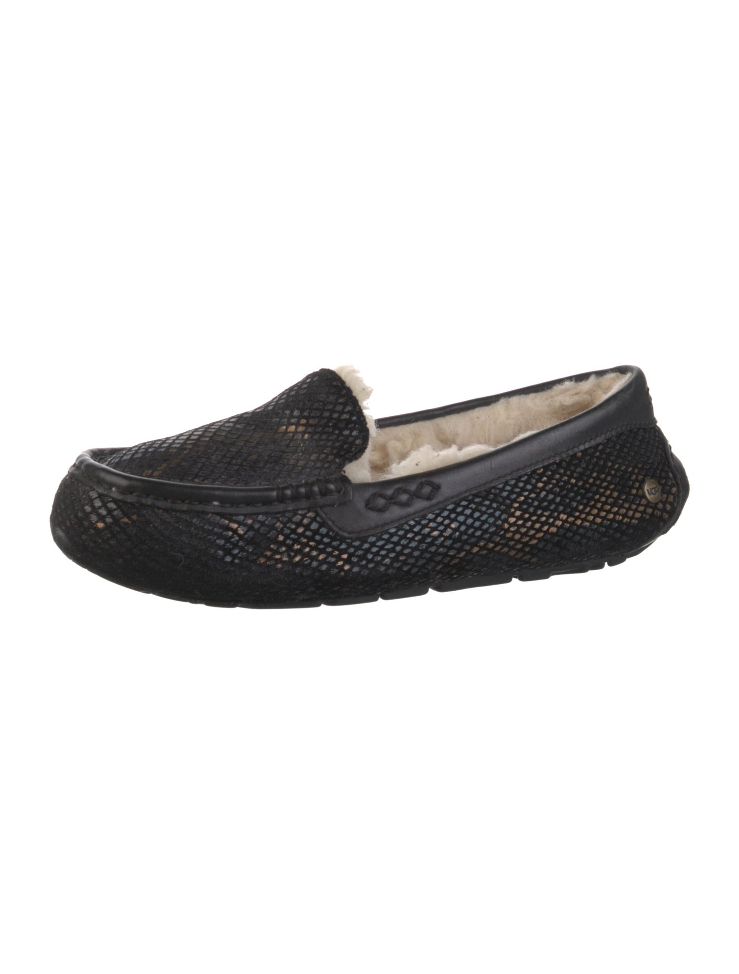 UGG Printed Faux Fur Trim Loafers