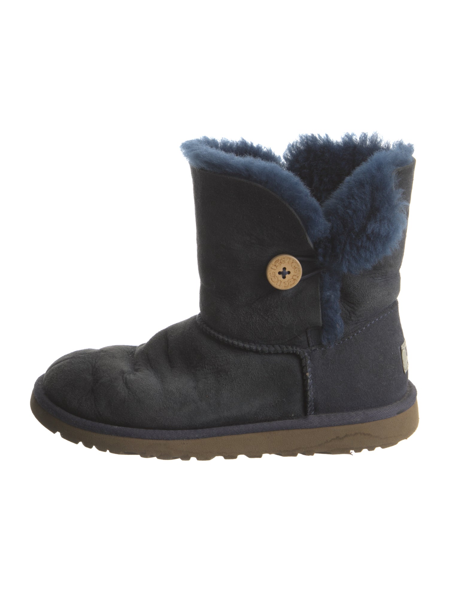 UGG Suede Fur Trim Boots