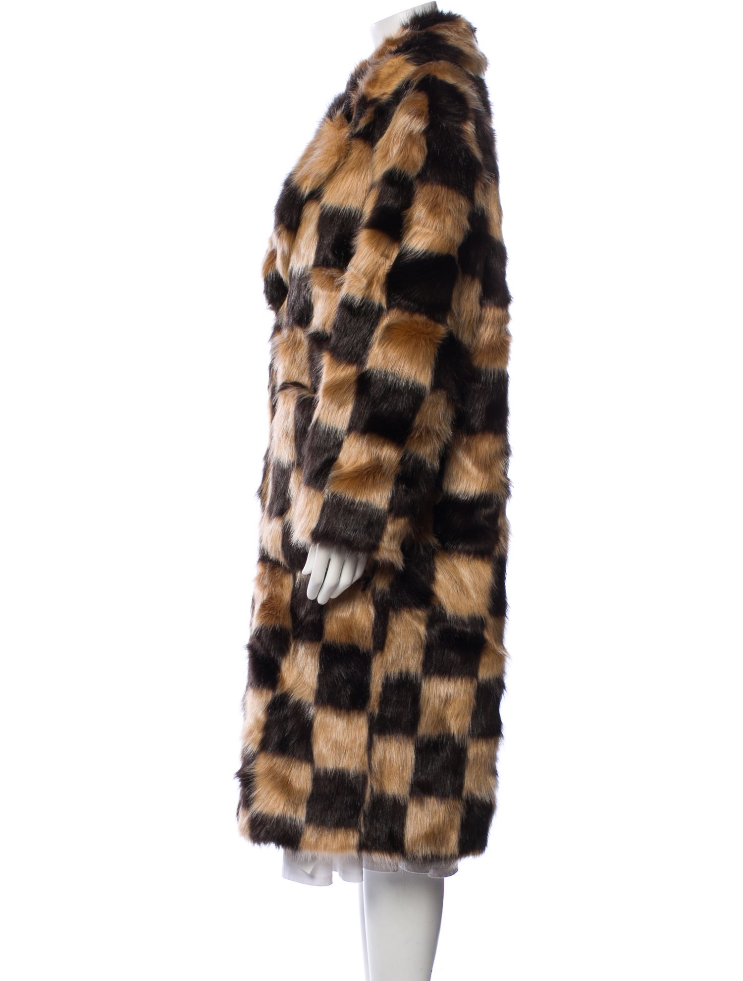 UGG Faux Fur Plaid Print Faux Fur Coat w/ Tags
