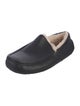 UGG Leather Fur Trim Slippers