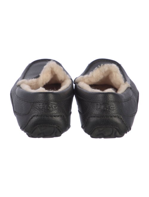 UGG Leather Fur Trim Slippers
