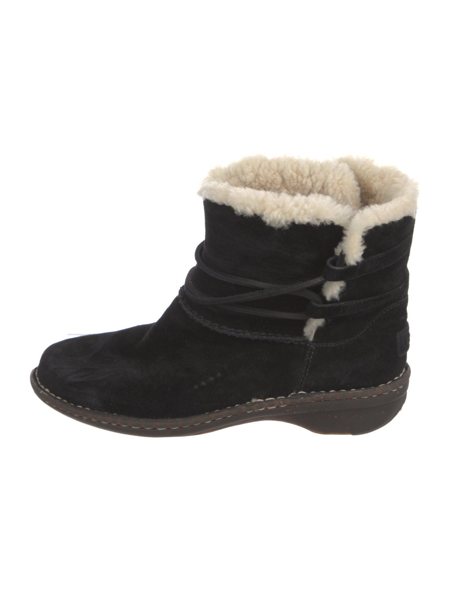 UGG Suede Fur Trim Boots