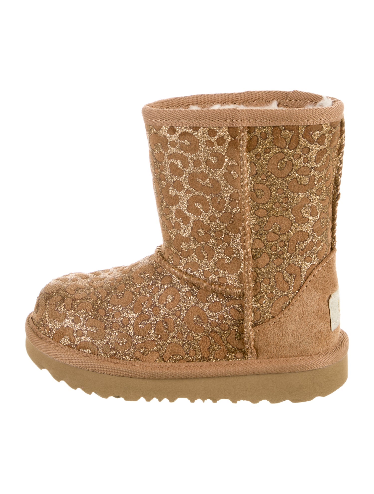 UGG Girls' Classic II Glitter Leopard Boots