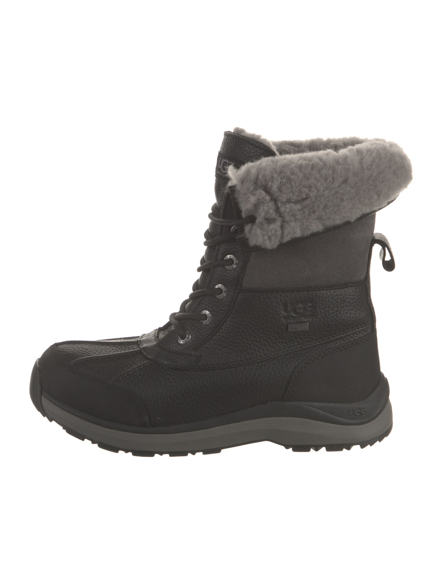 UGG Leather Faux Fur Trim Hiking Boots