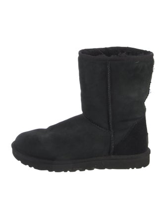 UGG Suede Fur Trim Boots