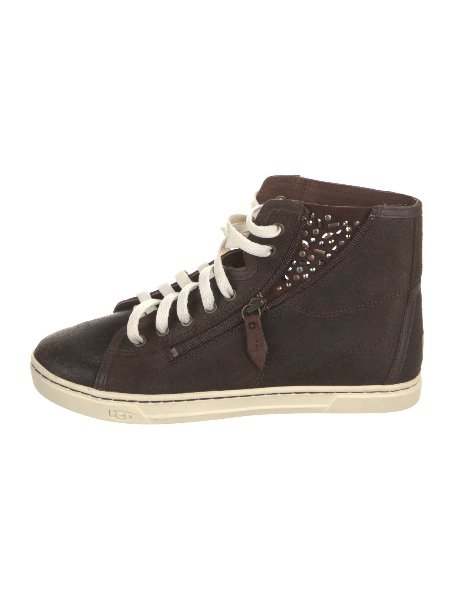 UGG Leather Crystal Embellishments Sneakers