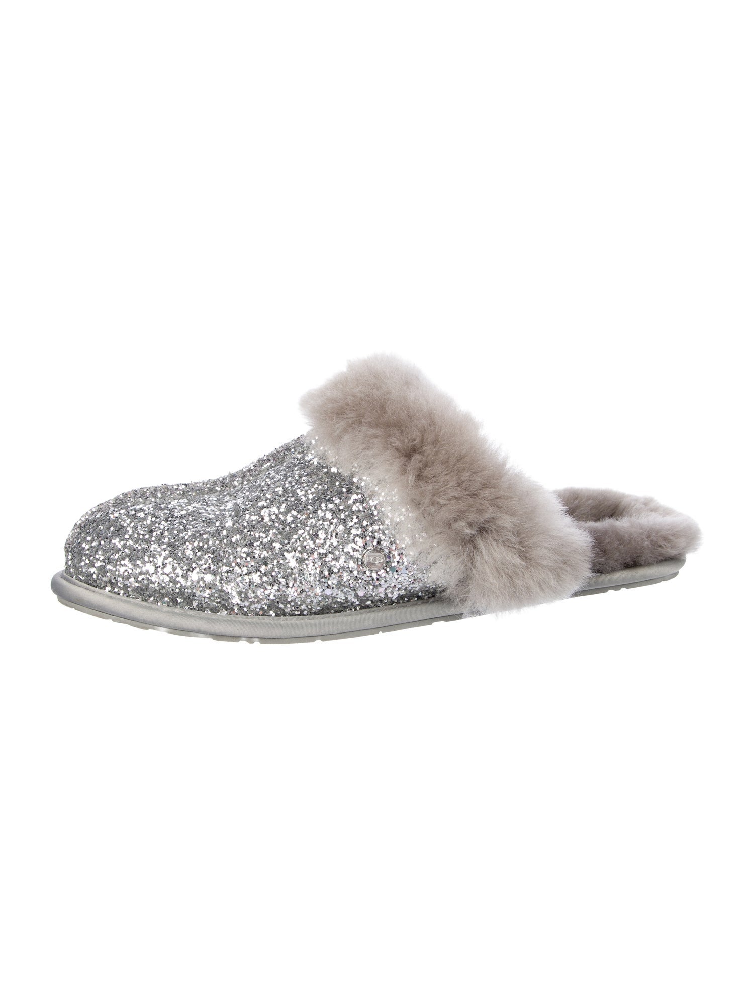 UGG Glitter Fur Trim Mules