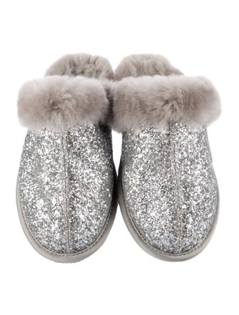 UGG Glitter Fur Trim Mules