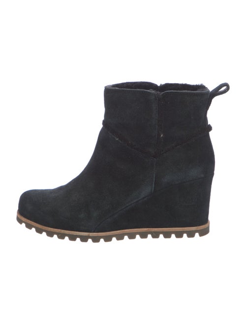 UGG Suede Fur Trim Boots