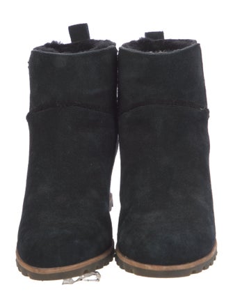 UGG Suede Fur Trim Boots