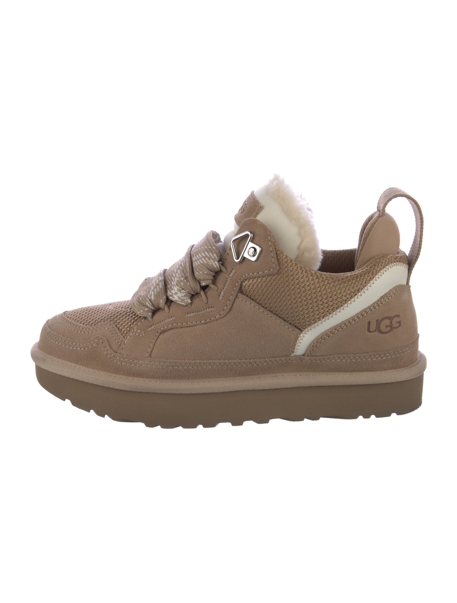 UGG Suede Fur Trim Sneakers