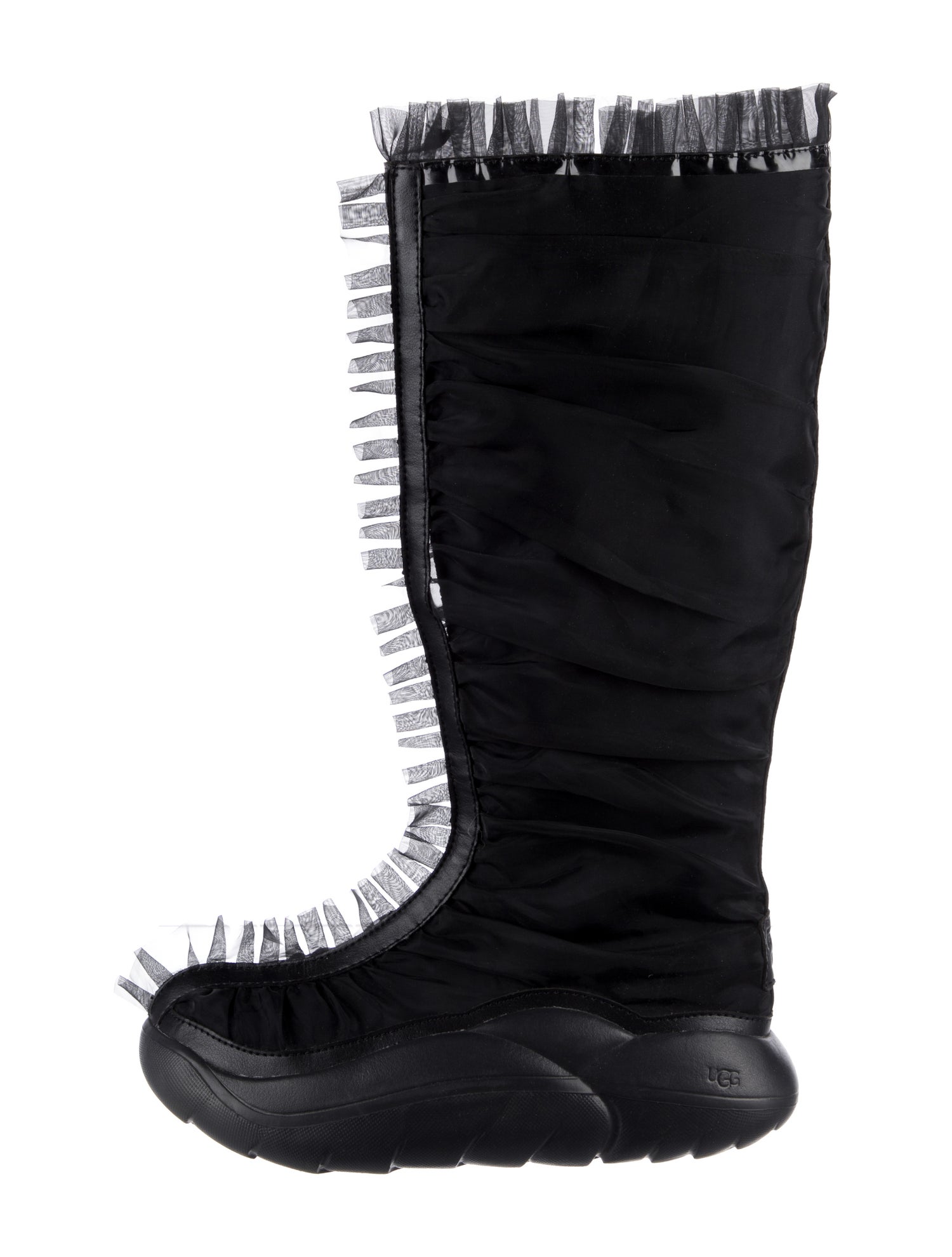 UGG Nylon Pleated Accents Lace-Up Boots