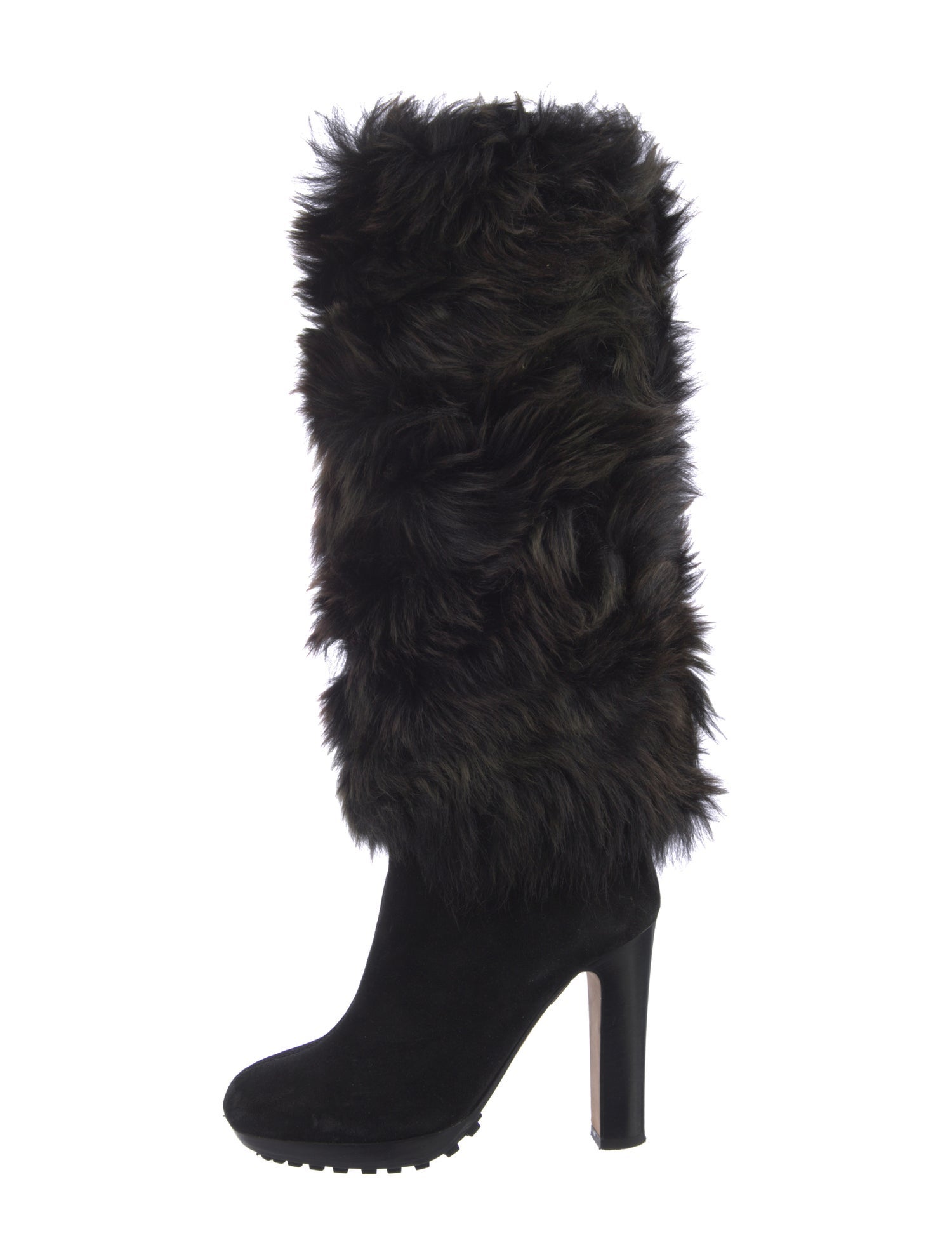 UGG Suede Fur Trim Boots