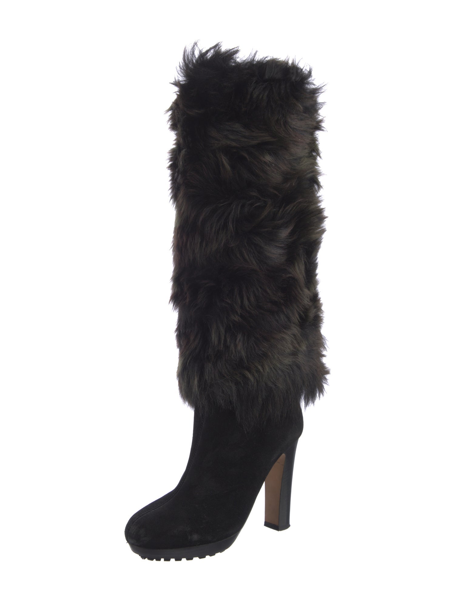 UGG Suede Fur Trim Boots