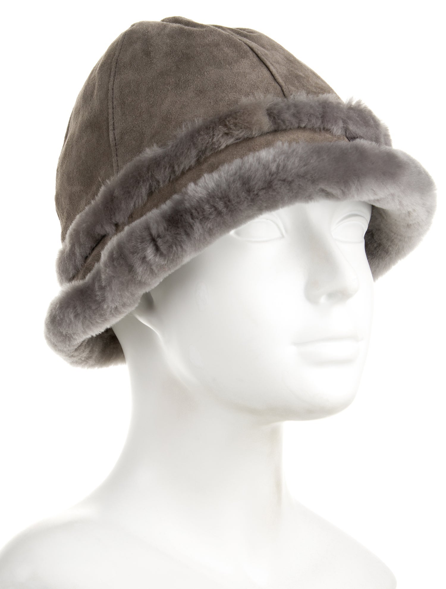 UGG Shearling Trim Suede Hat