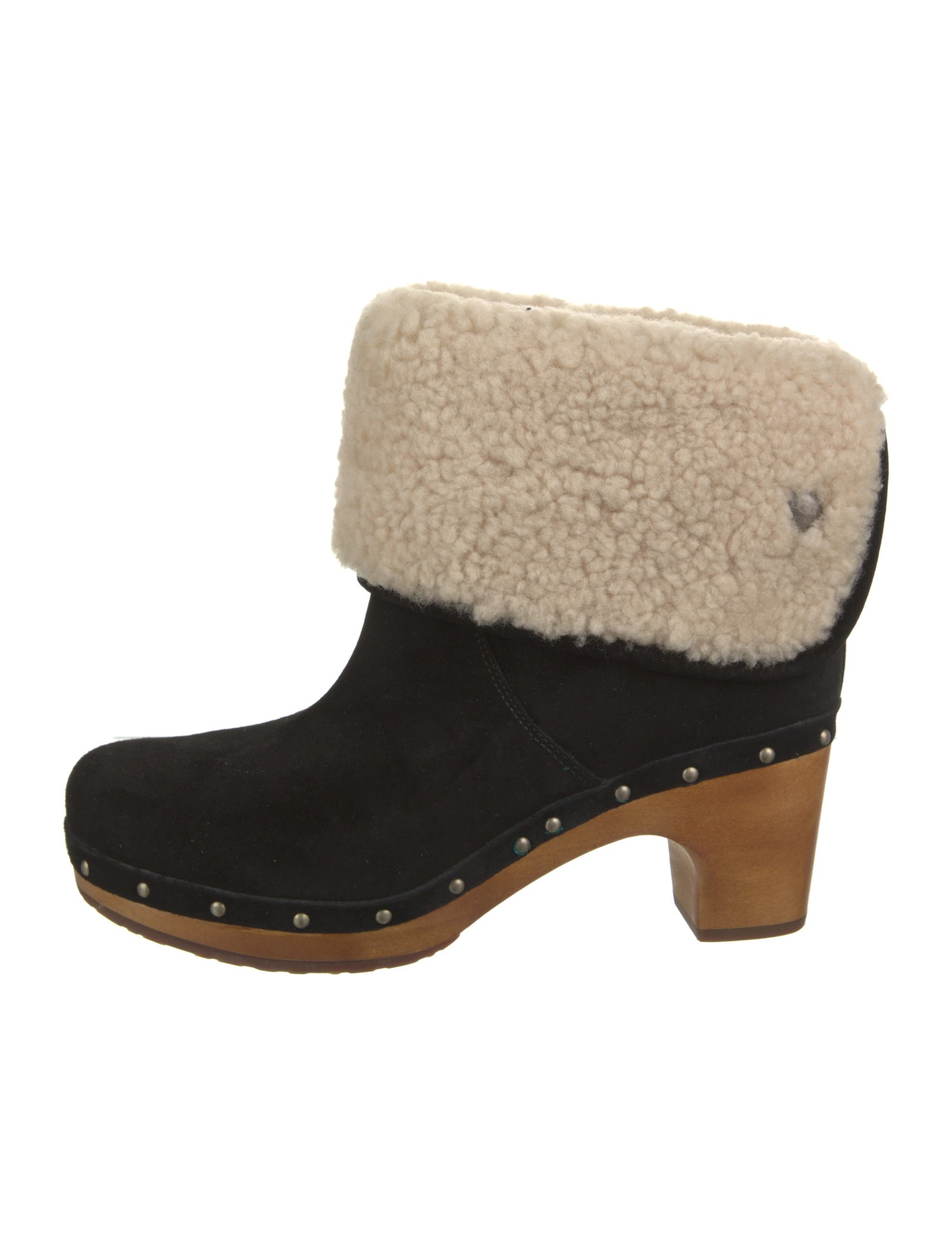 UGG Suede Fur Trim Boots