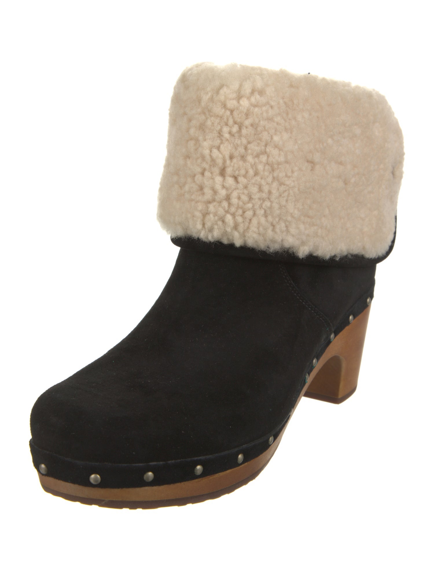 UGG Suede Fur Trim Boots