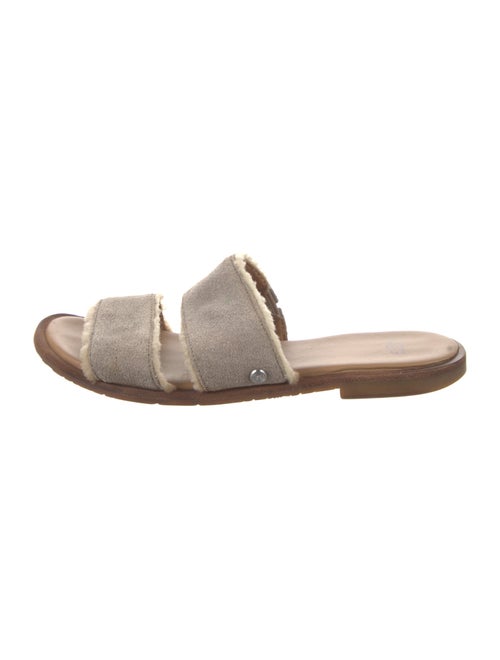 UGG Suede Fur Trim Slides