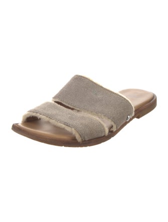 UGG Suede Fur Trim Slides
