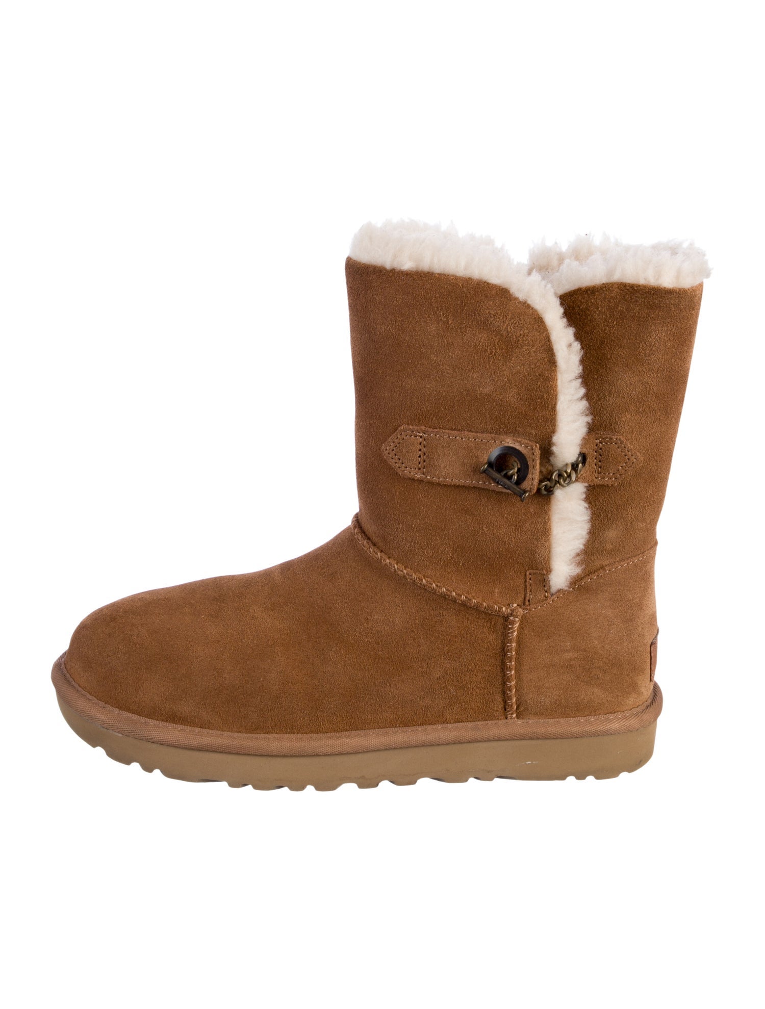 UGG Suede Fur Trim Boots