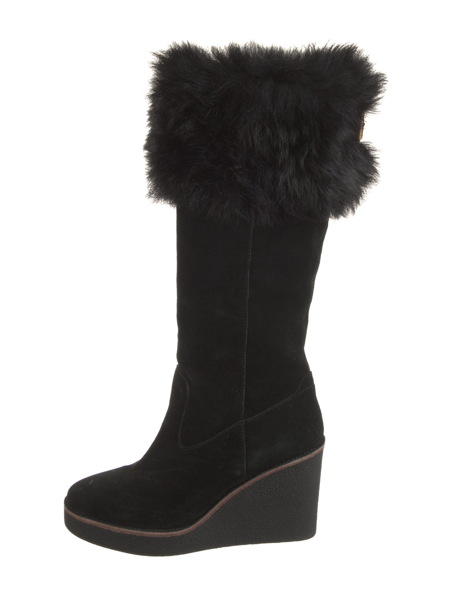 UGG Suede Fur Trim Boots