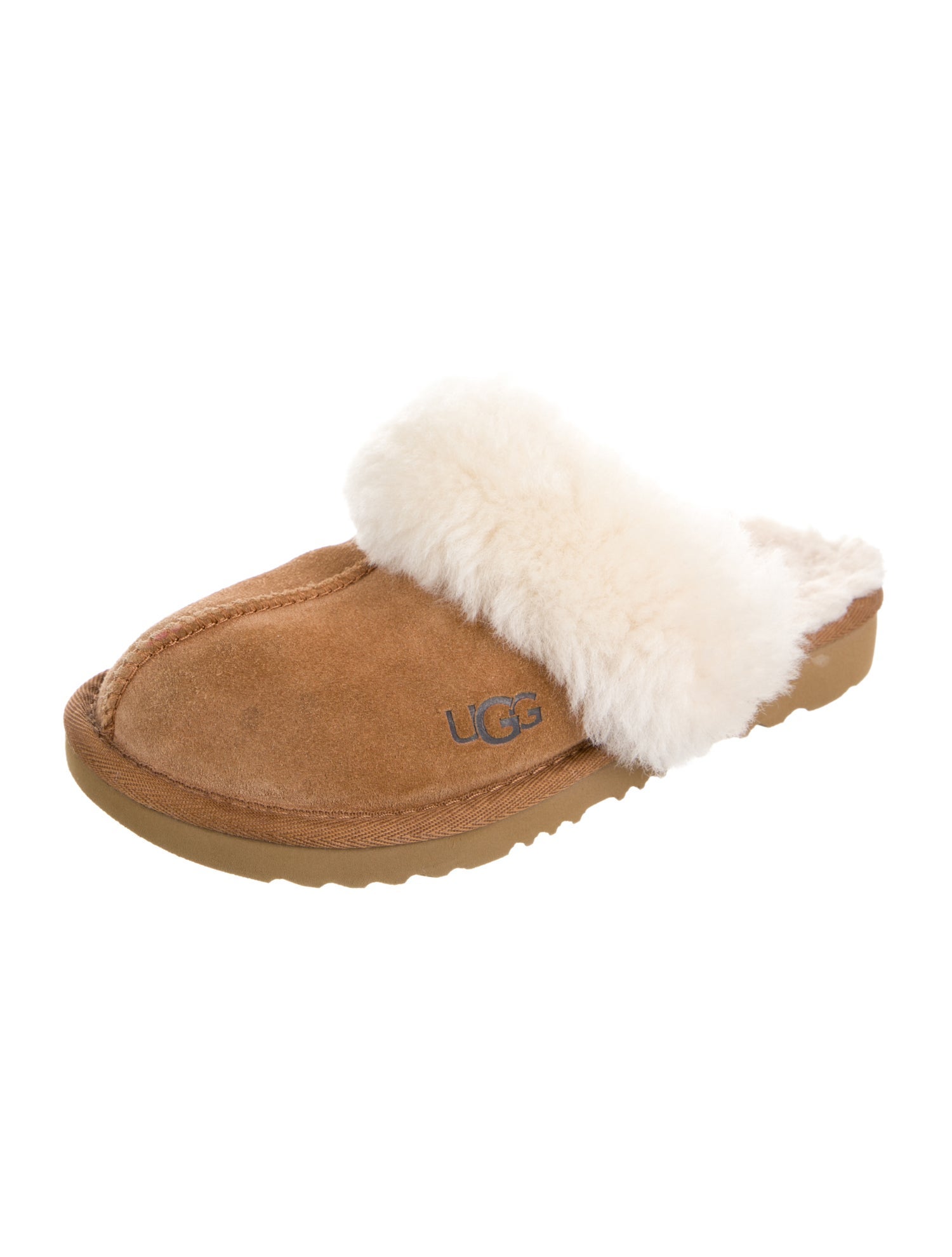 UGG Toddler Girls' Fur Trim Slide In Slippers