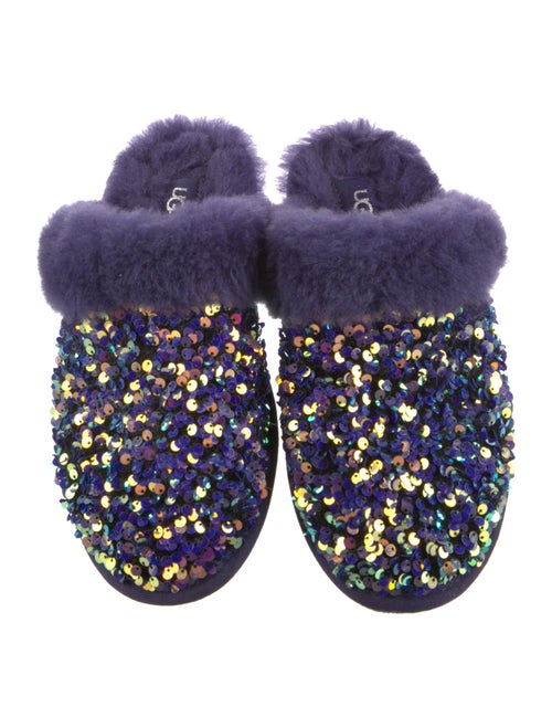 UGG Sequins Faux Fur Trim Mules
