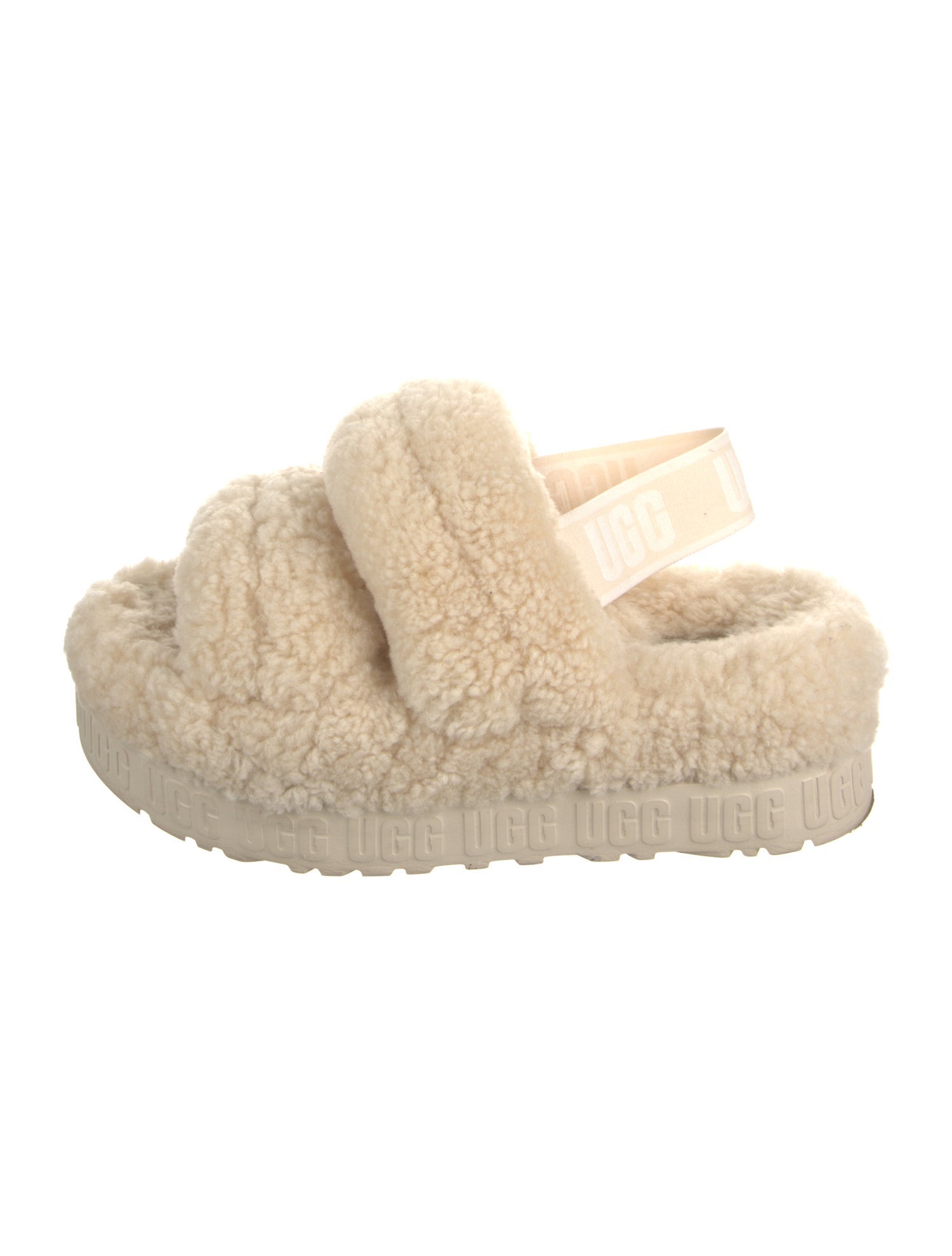 UGG Shearling Fur Trim Slingback Sandals