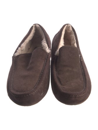 UGG Suede Fur Trim Moccasins