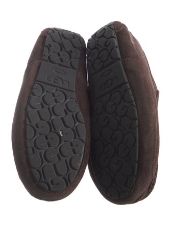 UGG Suede Fur Trim Moccasins