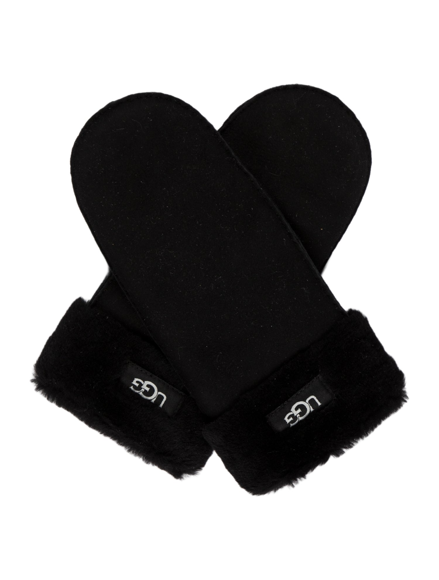 UGG Shearling Trim Suede Mitten