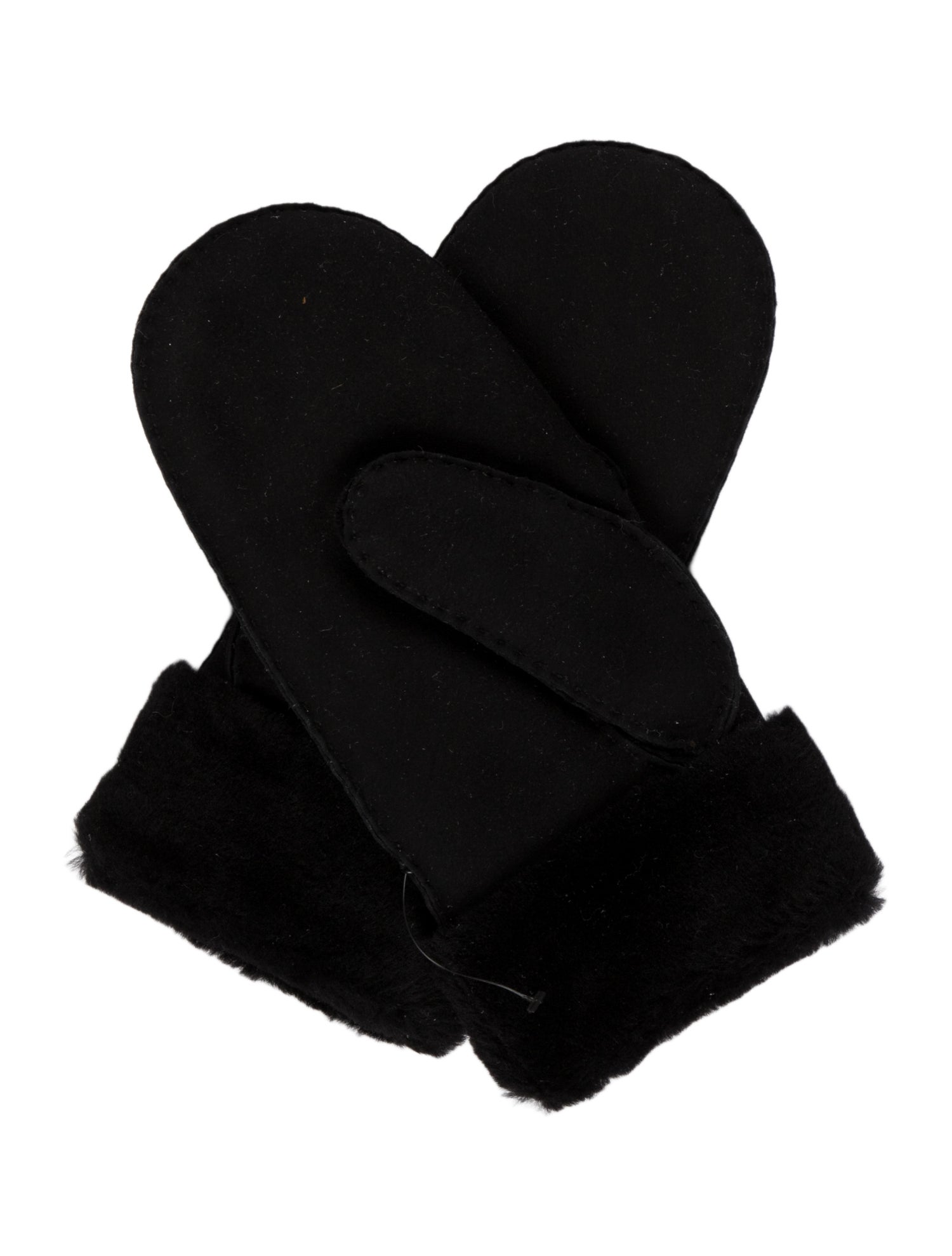 UGG Shearling Trim Suede Mitten