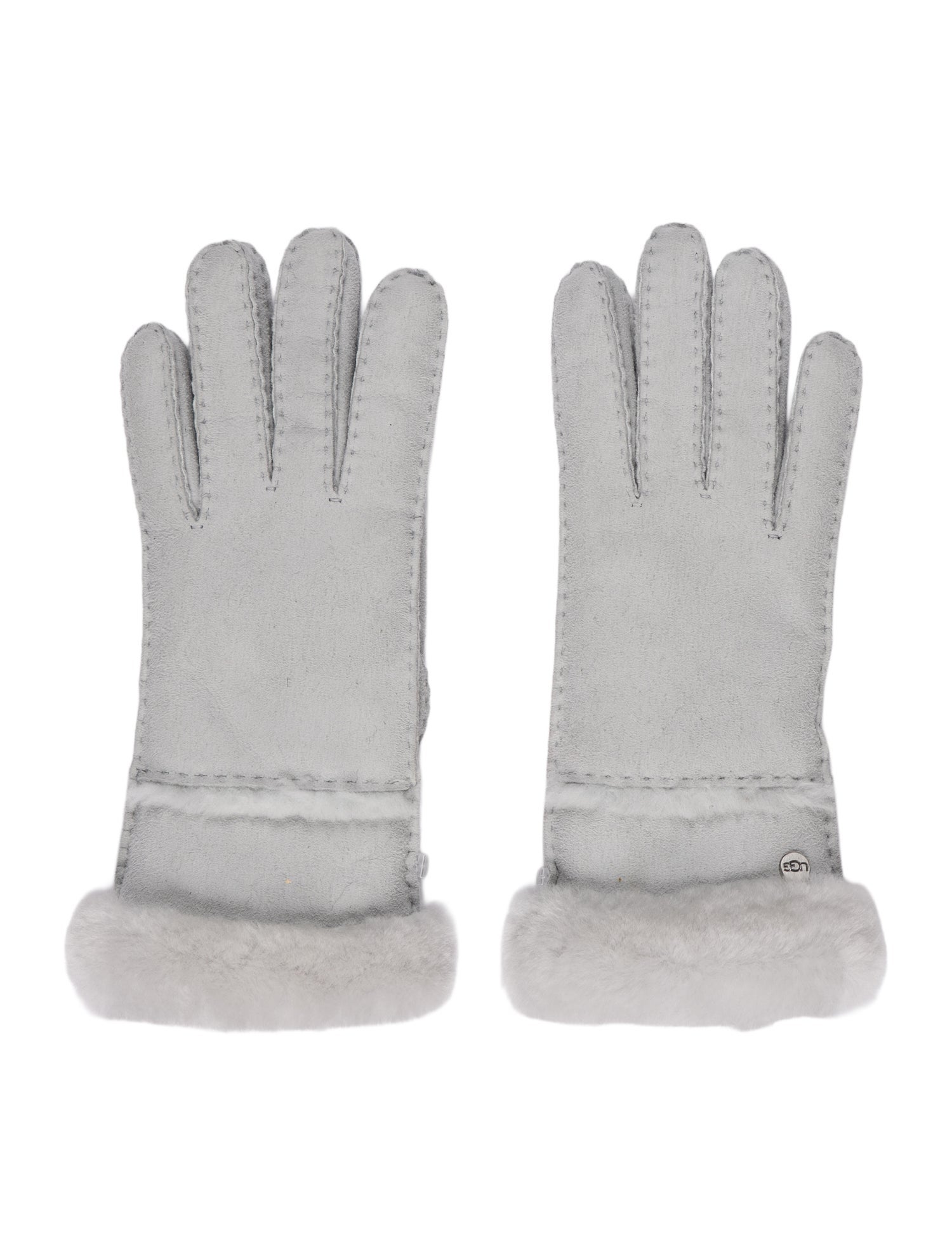 UGG Shearling Trim Suede Mitten