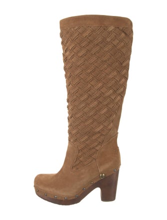 UGG Intrecciato Weave Suede Lace-Up Boots